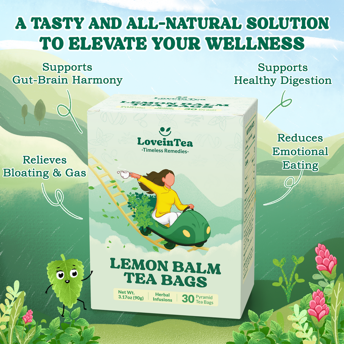 Lemon balm pyramid tea bags