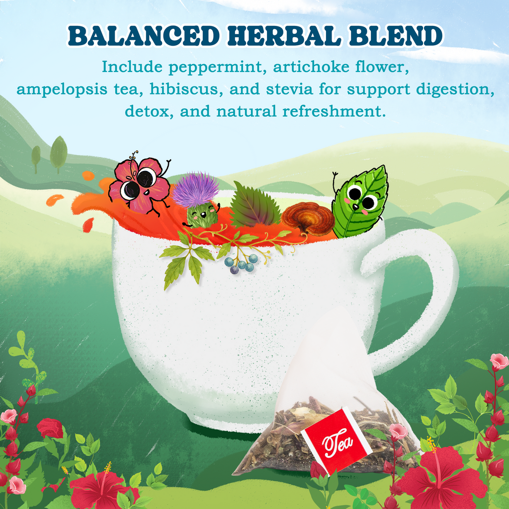 Brewed cup of peppermint tea