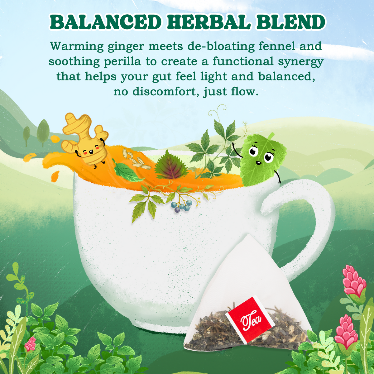 Brewed cup of lemon balm tea