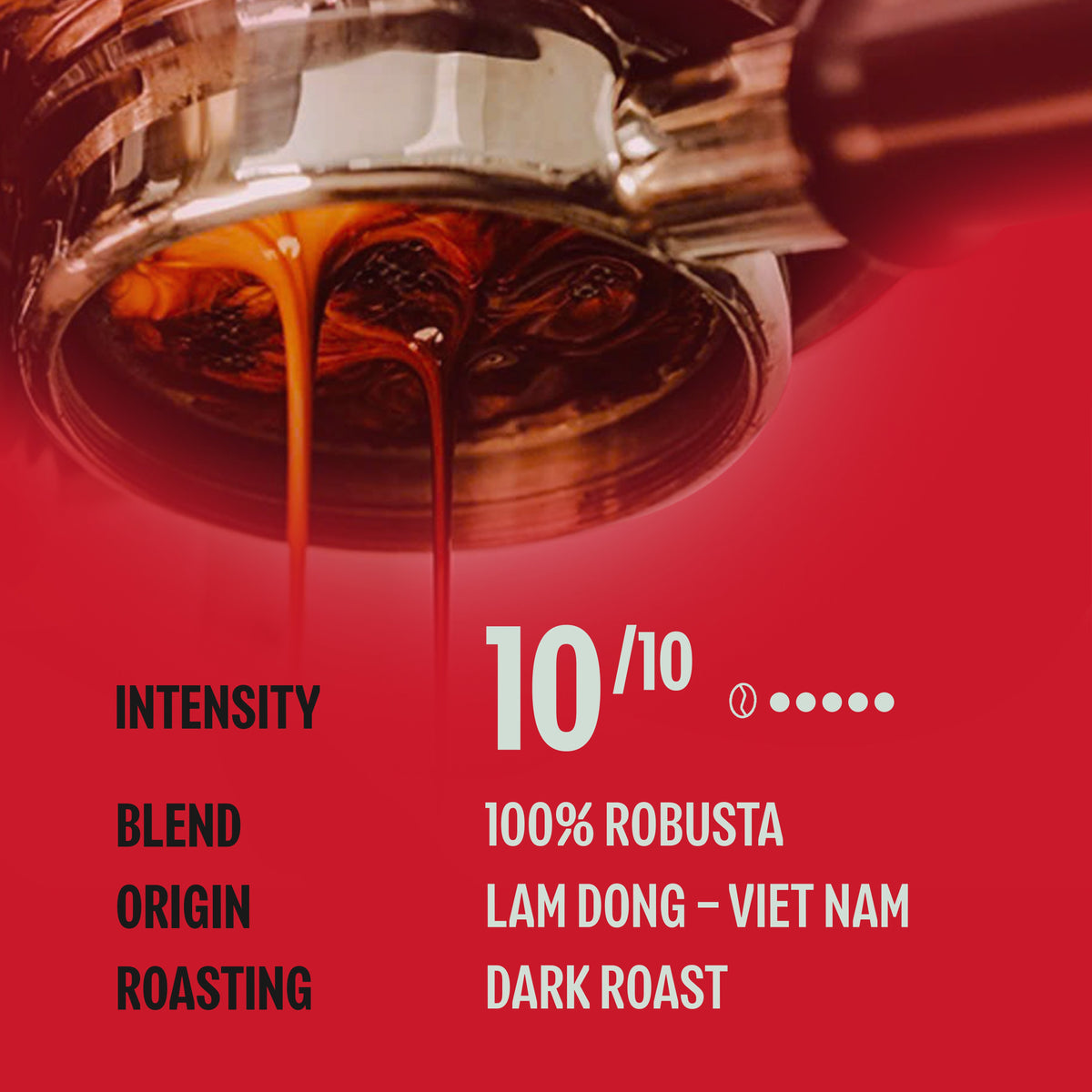 Espresso shot pulled from Vietnamese Robusta