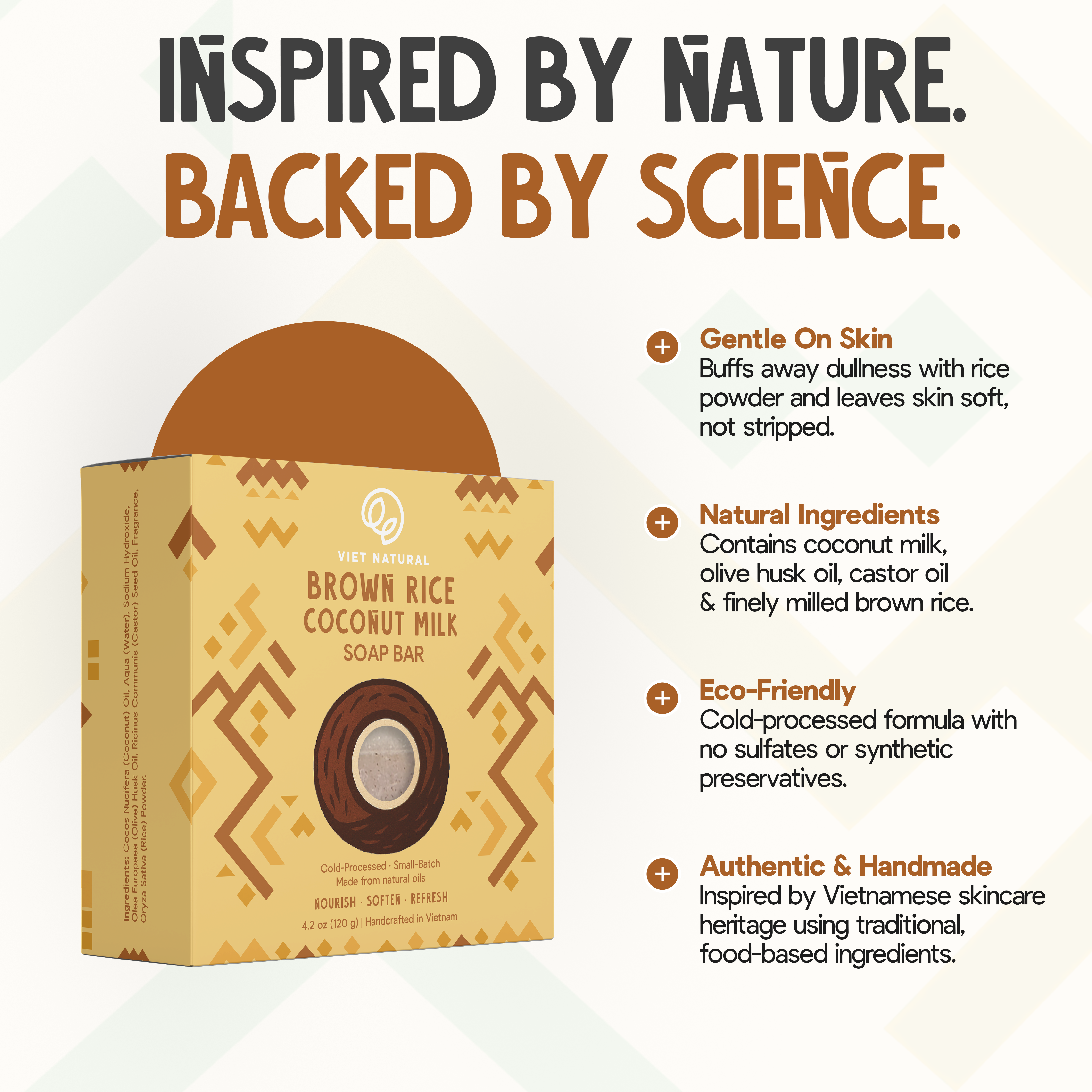 Brown Rice & Coconut Milk Soap Bar – Natural Exfoliating & Hydrating Skincare