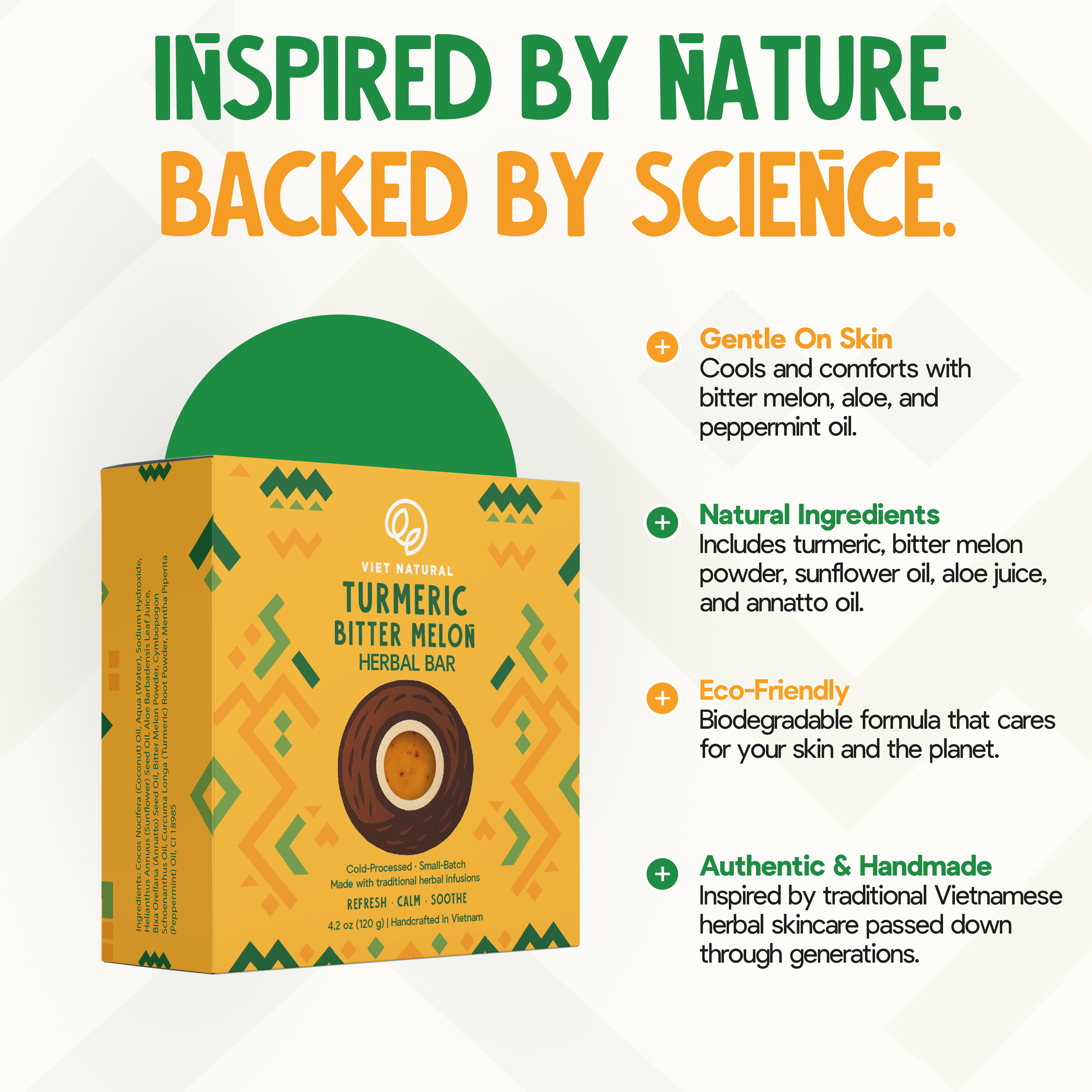 Turmeric & Bitter Melon Soap Bar – Soothing Natural Soap for Acne & Irritated Skin