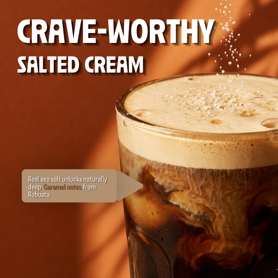 Iced salted coffee in a glass