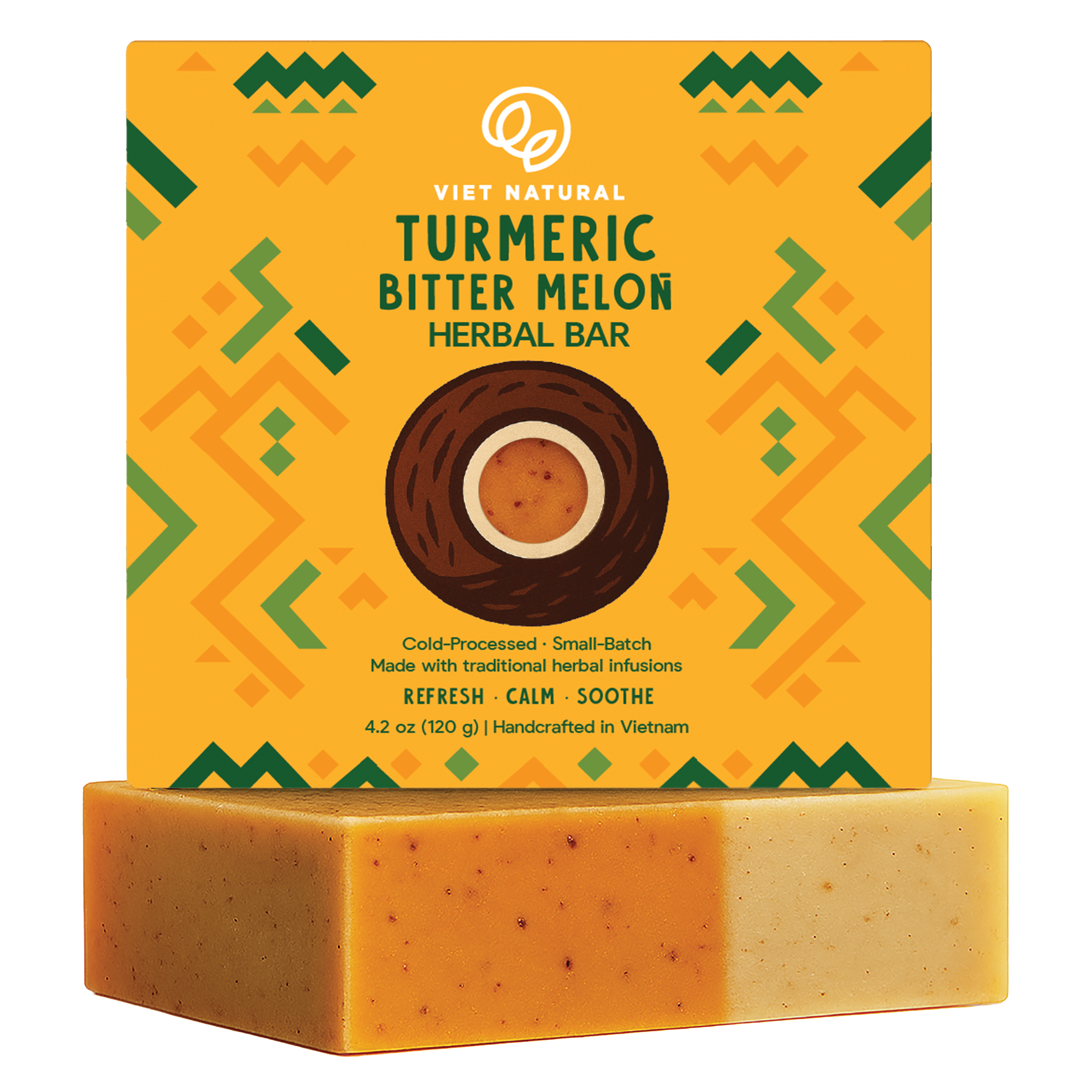 Turmeric & Bitter Melon Soap Bar – Soothing Natural Soap for Acne & Irritated Skin