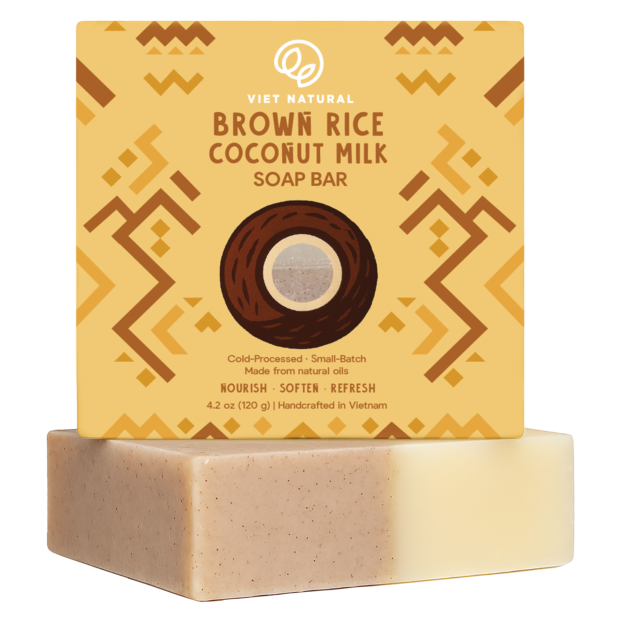 Brown Rice & Coconut Milk Soap Bar – Natural Exfoliating & Hydrating Skincare