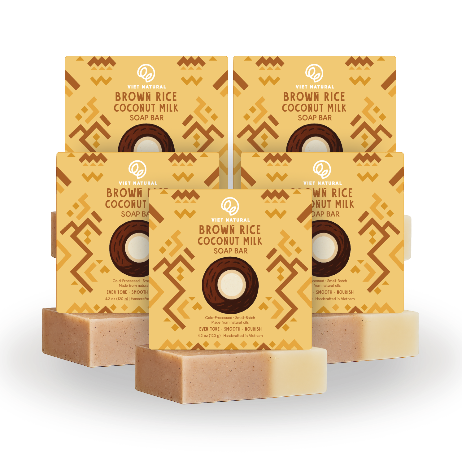 Brown Rice & Coconut Milk Soap Bar – Natural Exfoliating & Hydrating Skincare