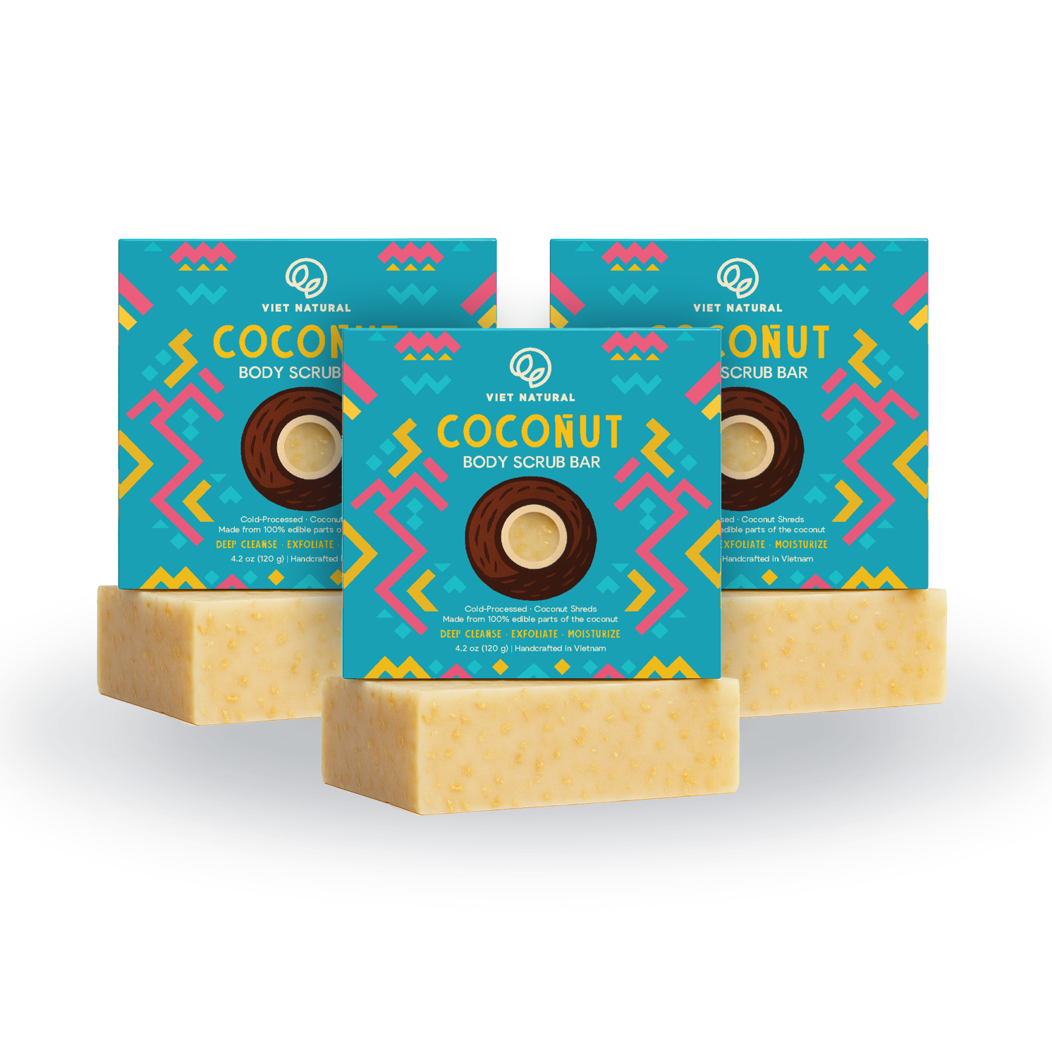 Coconut Body Scrub Soap Bar for Glowing Skin – Gentle Exfoliation & Deep Hydration with Coconut Oil & Beeswax