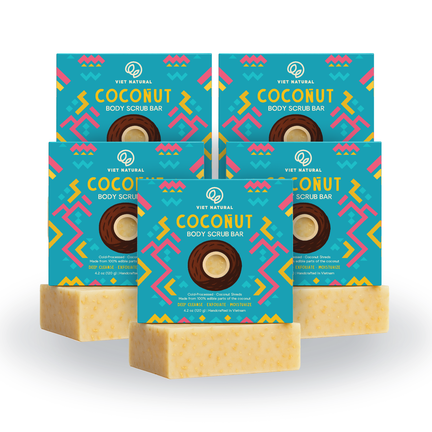 Coconut Body Scrub Soap Bar for Glowing Skin – Gentle Exfoliation & Deep Hydration with Coconut Oil & Beeswax