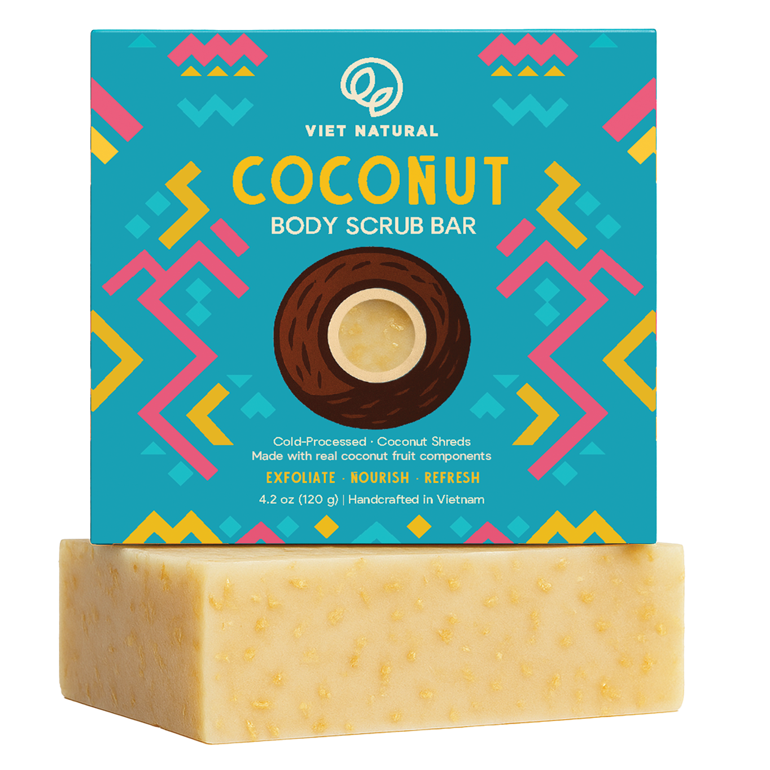 Coconut Body Scrub Soap Bar for Glowing Skin – Gentle Exfoliation & Deep Hydration with Coconut Oil & Beeswax