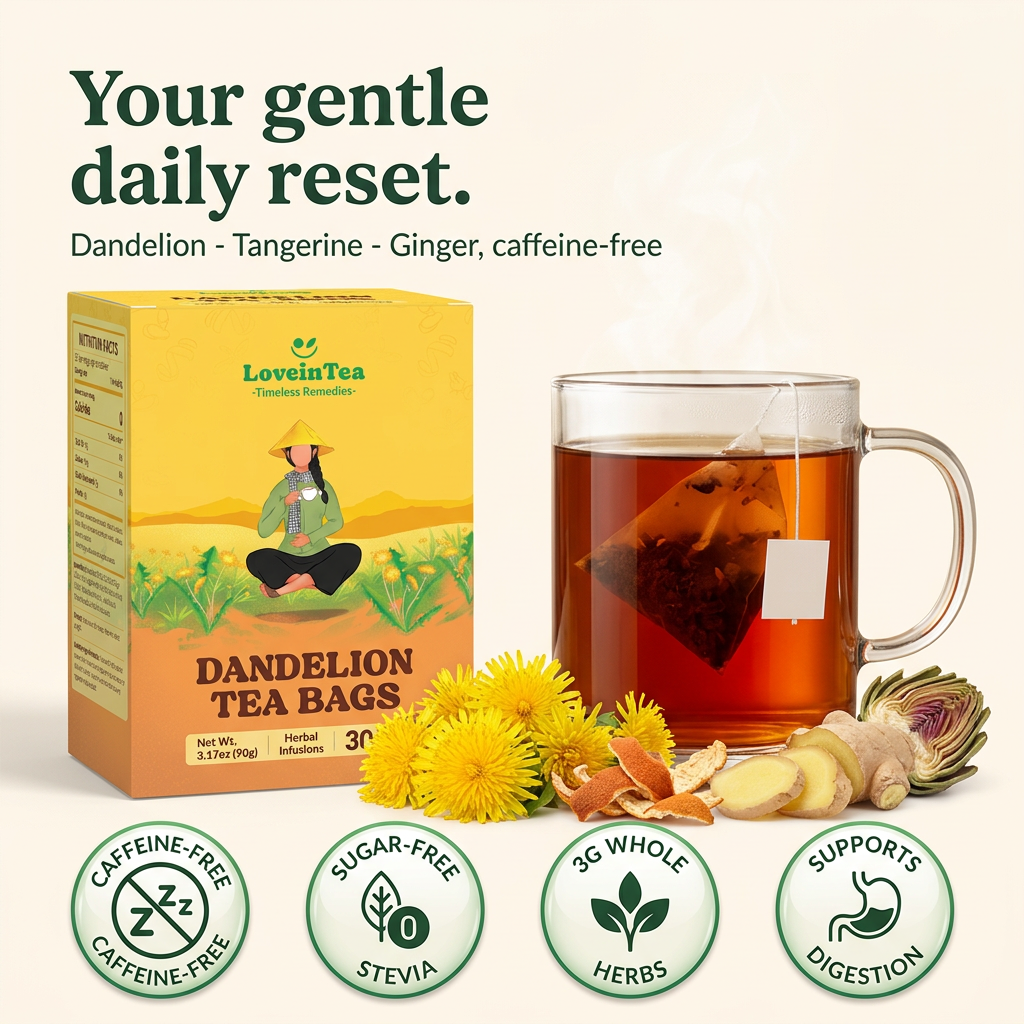 Dandelion pyramid tea bags