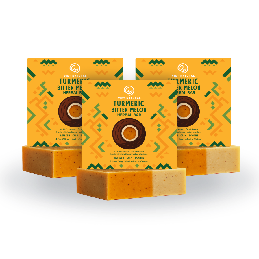 Turmeric & Bitter Melon Soap Bar – Soothing Natural Soap for Acne & Irritated Skin