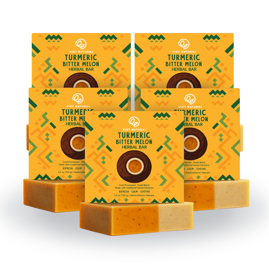 Turmeric & Bitter Melon Soap Bar – Soothing Natural Soap for Acne & Irritated Skin